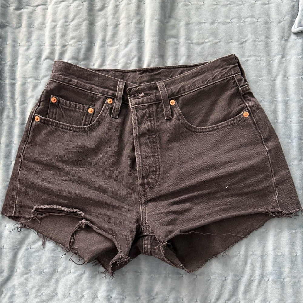 Levi's Black Jean Shorts Distressed Cut-Off Style